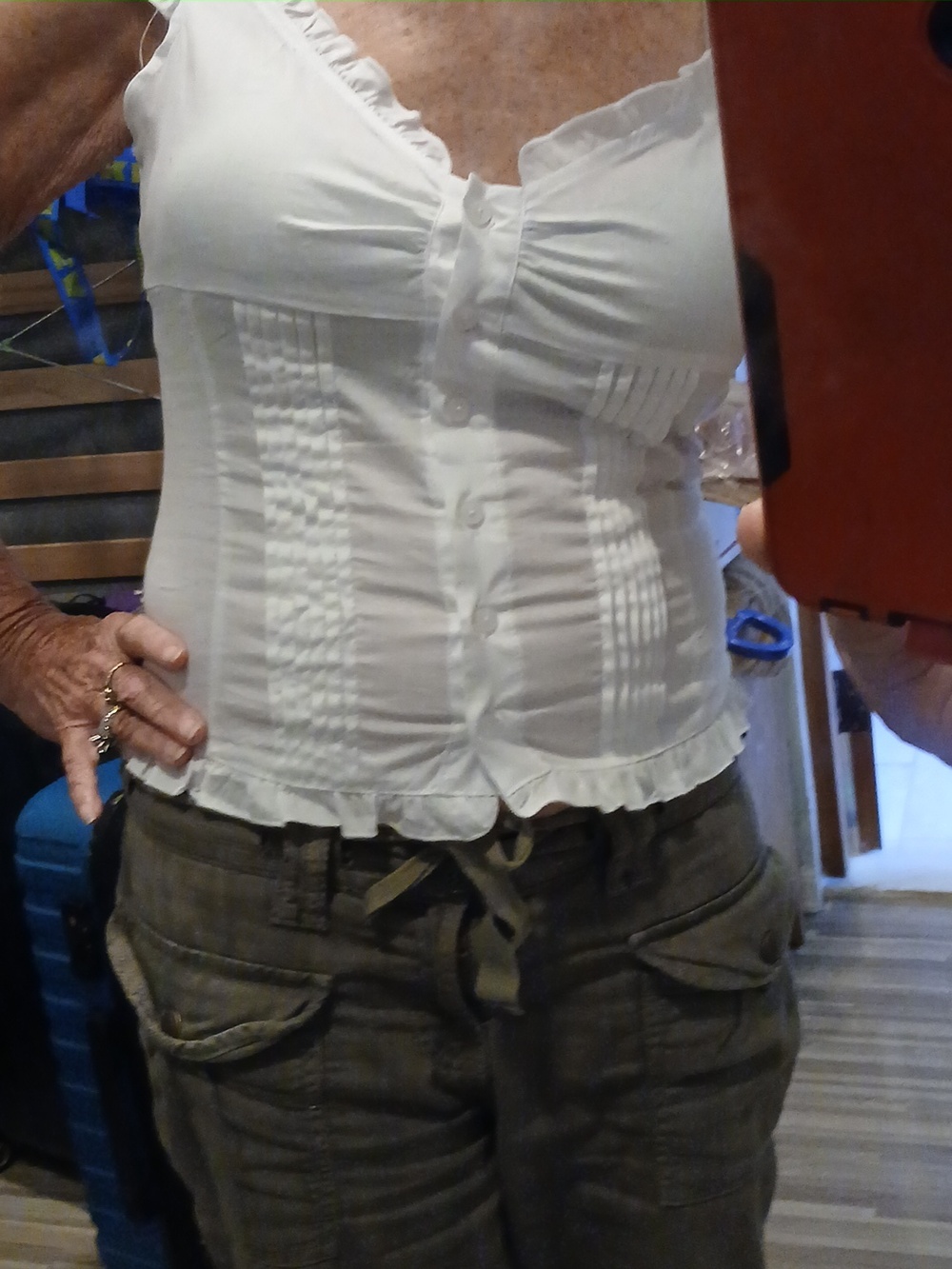 New! White Ruffled Cottagecore Crisp & Super Cute